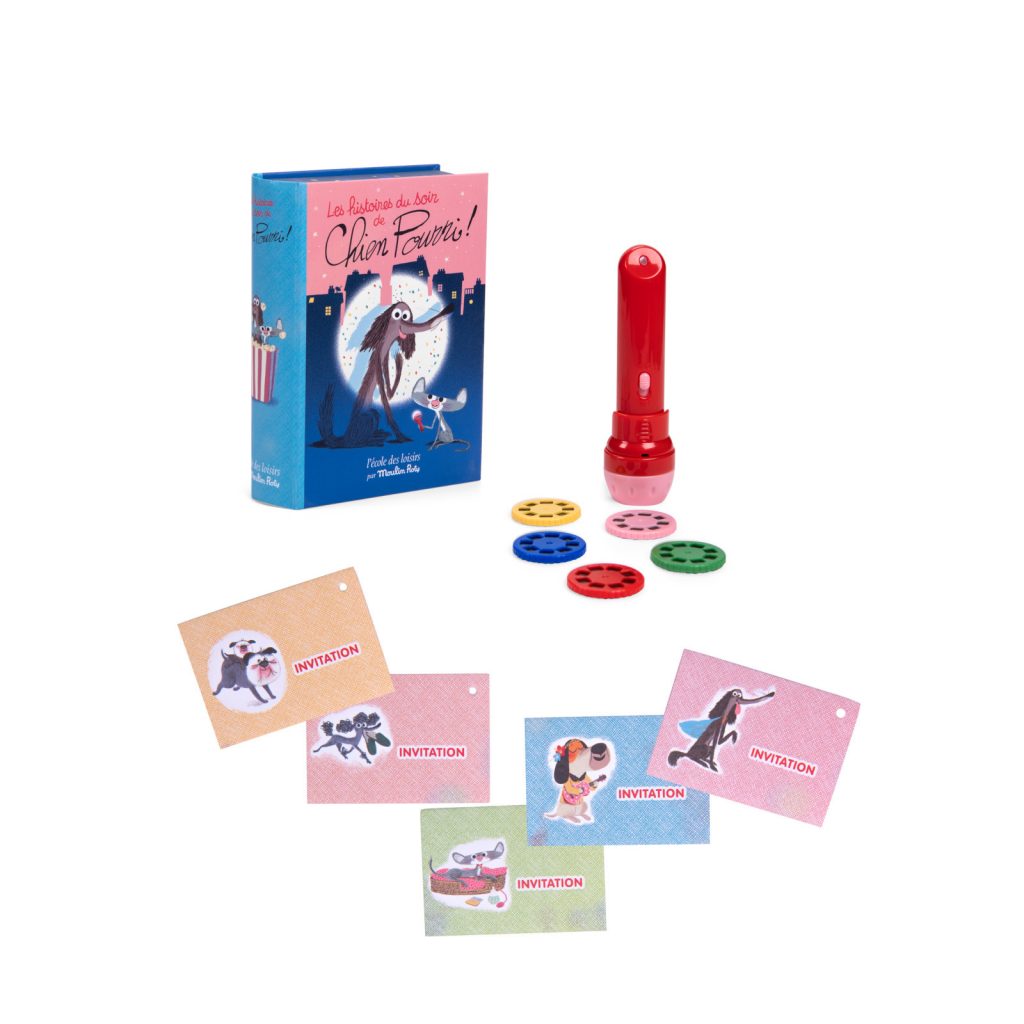 coffret lampe à histoires avec disques et carnet